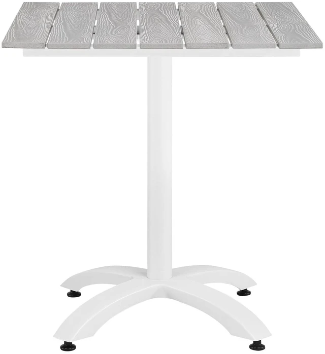 Alt view image 2 of 3 - Maine 28" Outdoor Patio Dining Table White Light Gray