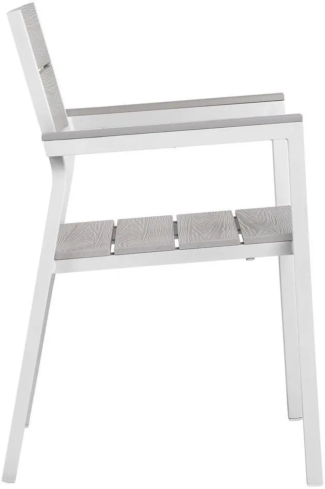 Alt view image 5 of 7 - Maine Dining Outdoor Patio Armchair - White Light Gray