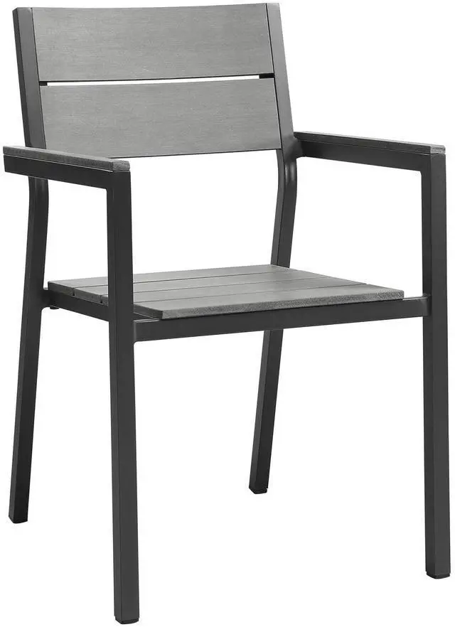 Alt view image 7 of 7 - Maine Dining Outdoor Patio Armchair - White Light Gray