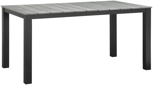 Alt view image 10 of 10 - Maine 80" Outdoor Patio Dining Table - White Light Gray