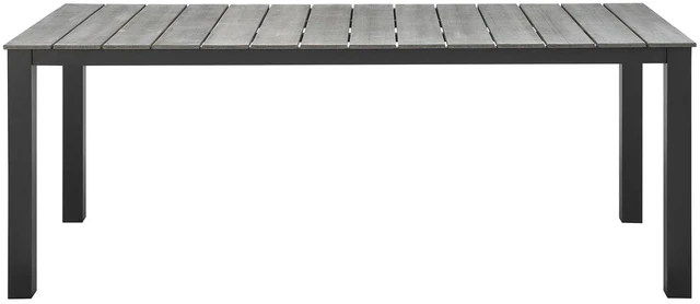 Alt view image 5 of 10 - Maine 80" Outdoor Patio Dining Table - White Light Gray