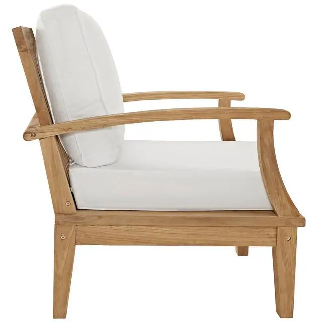 Alt view image 9 of 13 - Marina 3 Piece Outdoor Patio Teak Set - Natural White