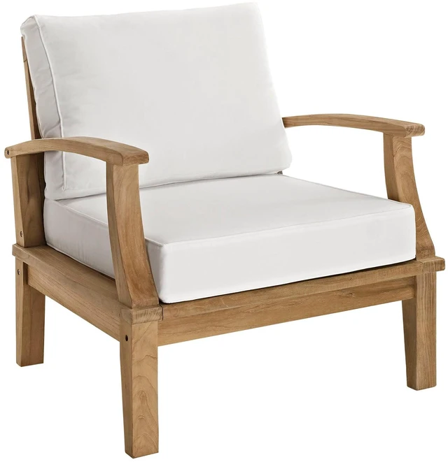Alt view image 8 of 13 - Marina 3 Piece Outdoor Patio Teak Set - Natural White