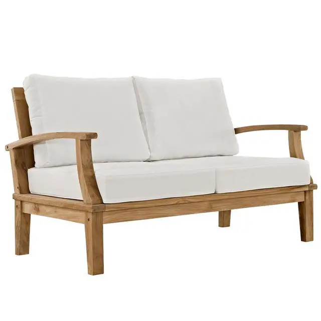 Alt view image 10 of 13 - Marina 3 Piece Outdoor Patio Teak Set - Natural White