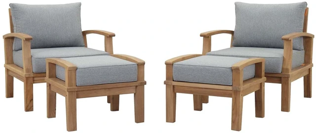Alt view image 2 of 7 - Marina 4 Piece Outdoor Patio Teak Set by Modway