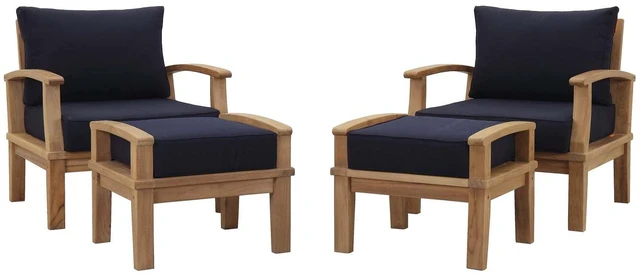 Main image of Marina 4 Piece Outdoor Patio Teak Set by Modway