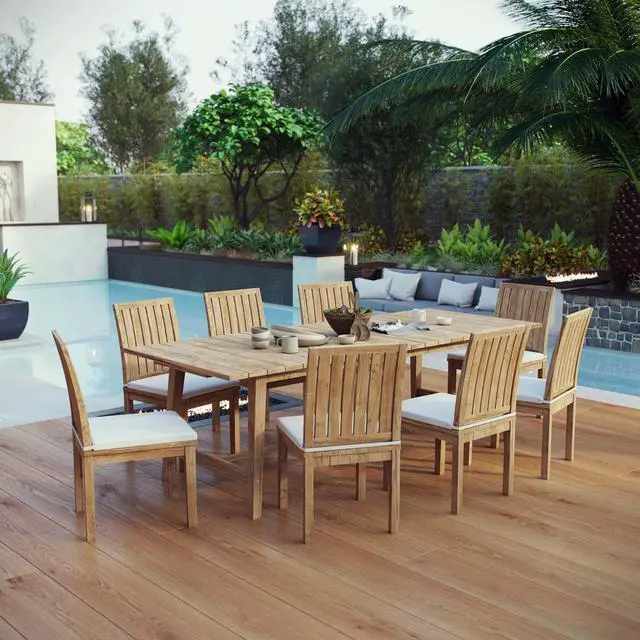 Alt view image 7 of 7 - Marina 9 Piece Outdoor Patio Teak Dining Set