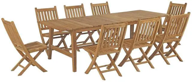 Main image of Marina 9 Piece Outdoor Patio Teak Dining Set