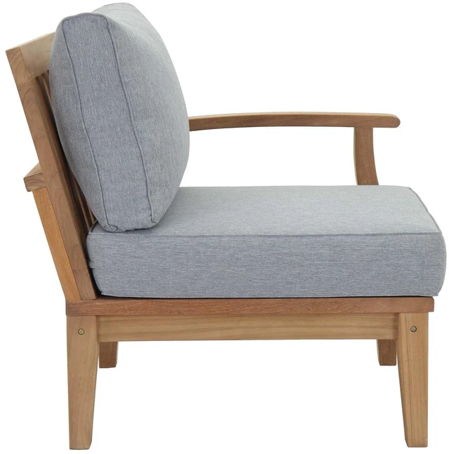 Alt view image 8 of 13 - Marina Outdoor Patio Teak Right-Facing Sofa - Natual Navy
