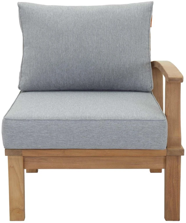 Alt view image 11 of 13 - Marina Outdoor Patio Teak Right-Facing Sofa - Natual Navy