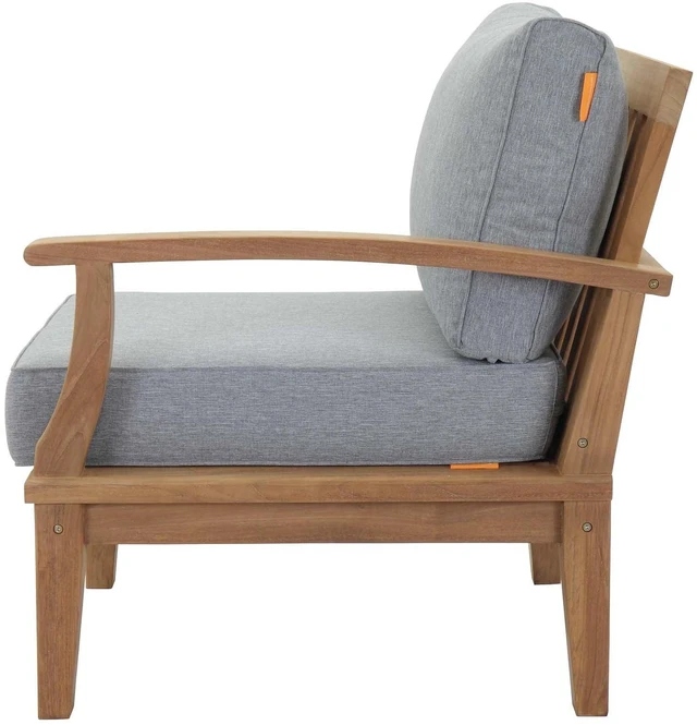 Alt view image 10 of 13 - Marina Outdoor Patio Teak Right-Facing Sofa - Natual Navy