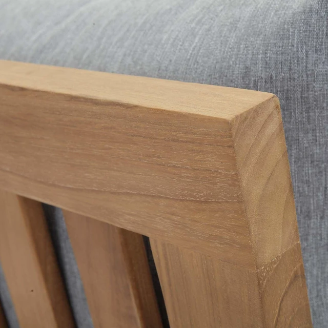 Alt view image 12 of 13 - Marina Outdoor Patio Teak Right-Facing Sofa - Natual Navy