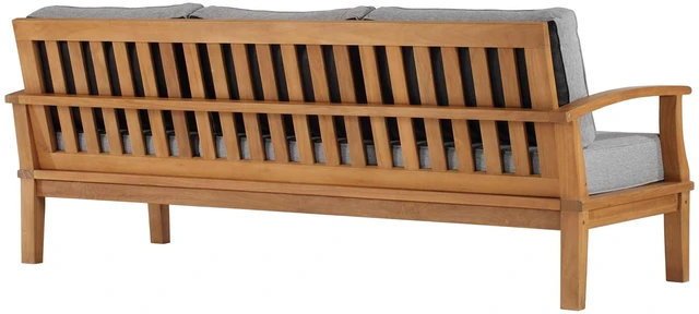Alt view image 9 of 13 - Marina Outdoor Patio Teak Sofa Natural Navy