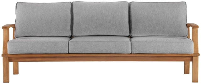 Alt view image 10 of 13 - Marina Outdoor Patio Teak Sofa Natural Navy