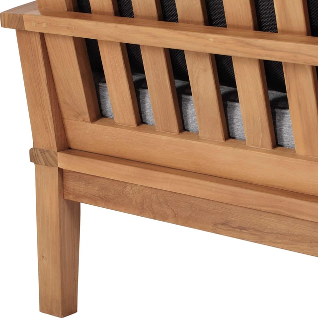Alt view image 12 of 13 - Marina Outdoor Patio Teak Sofa Natural Navy