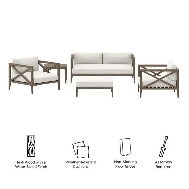 Alt view image 6 of 7 - Northlake 5-Piece Outdoor Patio Teak Wood Furniture Set by Modway