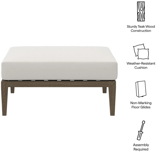 Alt view image 3 of 7 - Northlake Outdoor Patio Teak Ottoman by Modway