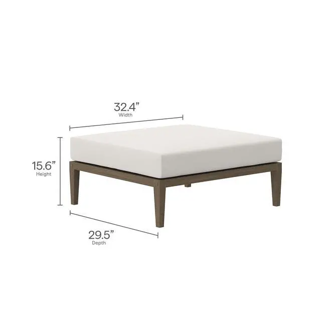 Alt view image 3 of 7 - Northlake Outdoor Patio Teak Wood Loveseat and Ottoman Set by Modway