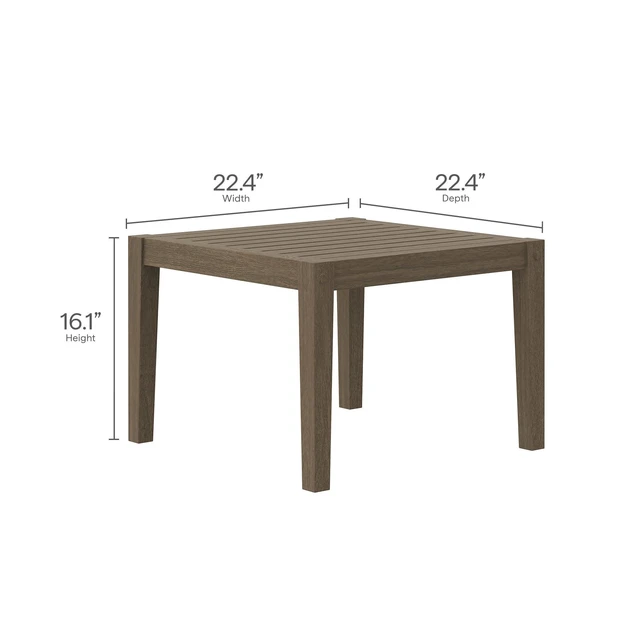 Alt view image 2 of 7 - Northlake Square Outdoor Patio Teak Side Table