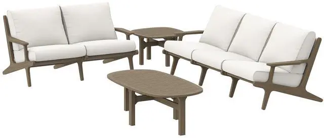 Main image of Saratoga 4-Piece Outdoor Patio Teak Wood Furniture Set by Modway