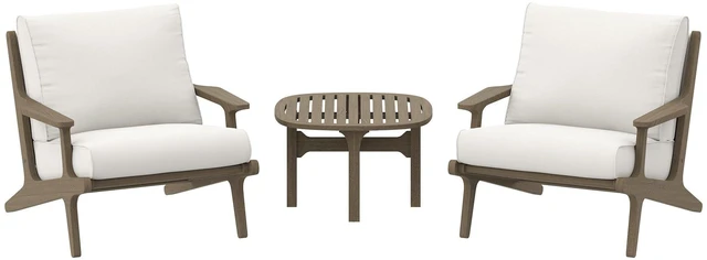 Main image of Saratoga 3-Piece Outdoor Patio Teak Wood Furniture Set with Lounge Chairs and Side Table by Modway