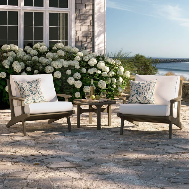 Alt view image 6 of 7 - Saratoga 3-Piece Outdoor Patio Teak Wood Furniture Set with Lounge Chairs and Side Table by Modway