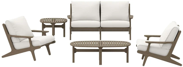 Main image of Saratoga 5-Piece Outdoor Patio Teak Wood Furniture Set by Modway