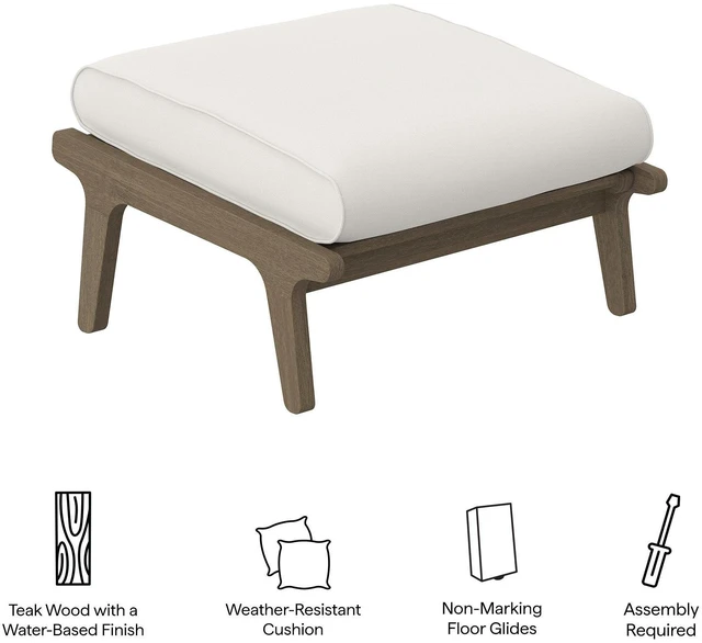Alt view image 3 of 7 - Saratoga Outdoor Patio Teak Ottoman by Modway