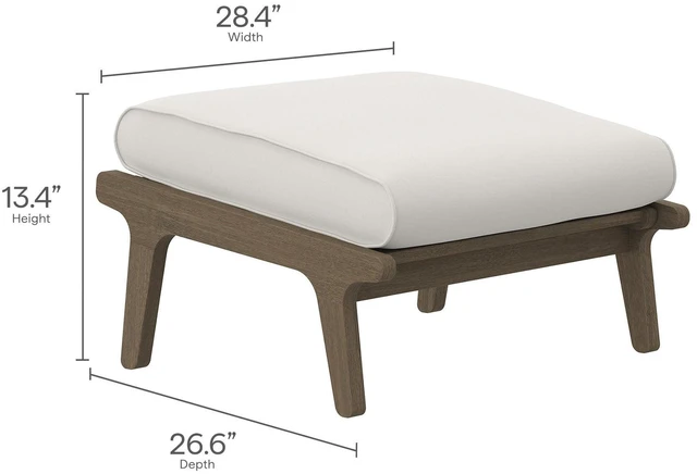 Alt view image 2 of 7 - Saratoga Outdoor Patio Teak Ottoman by Modway