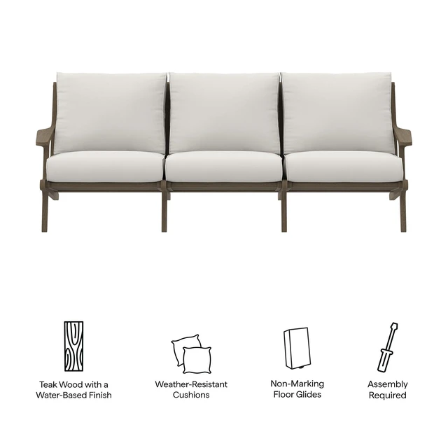 Alt view image 3 of 7 - Saratoga Outdoor Patio Teak Sofa by Modway