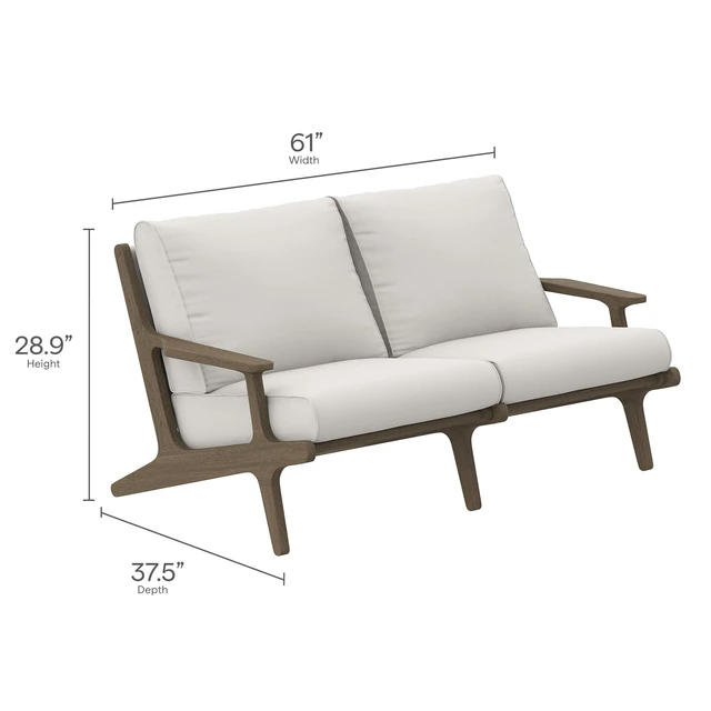 Alt view image 2 of 7 - Saratoga Outdoor Patio Teak Wood Loveseat by Modway