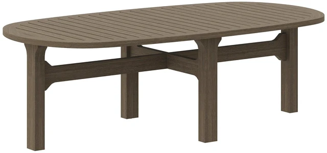 Main image of Saratoga Oval Outdoor Patio Teak Wood Coffee Table