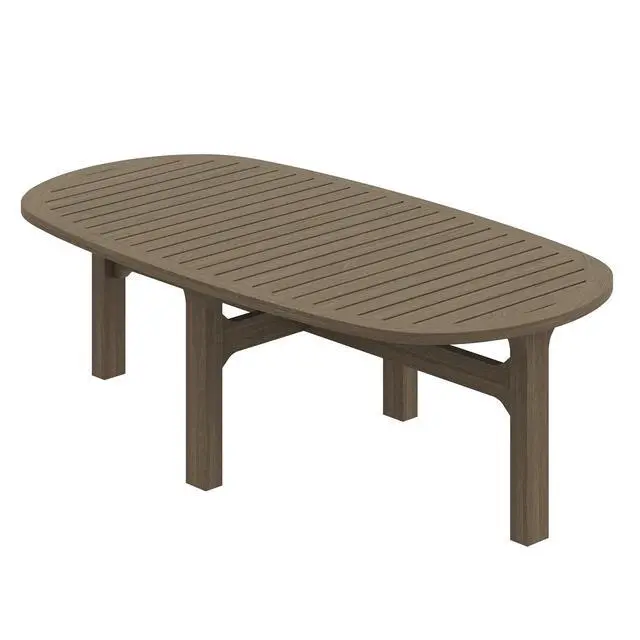 Alt view image 6 of 7 - Saratoga Oval Outdoor Patio Teak Wood Coffee Table