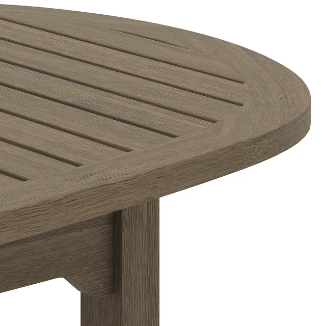 Alt view image 7 of 7 - Saratoga Oval Outdoor Patio Teak Wood Coffee Table