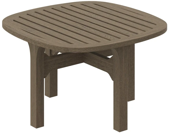 Alt view image 5 of 7 - Saratoga Square Outdoor Patio Teak Wood Side Table