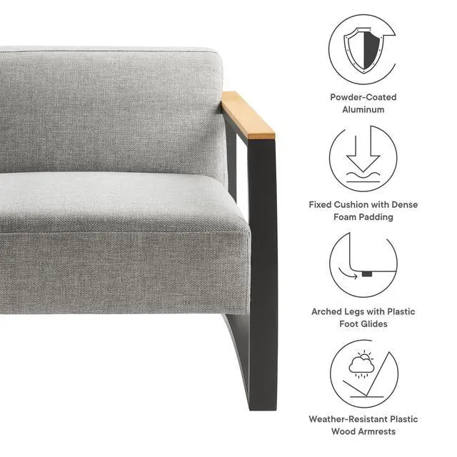 Alt view image 2 of 7 - Sauve Outdoor Patio Aluminum and Fabric Armchair by Modway