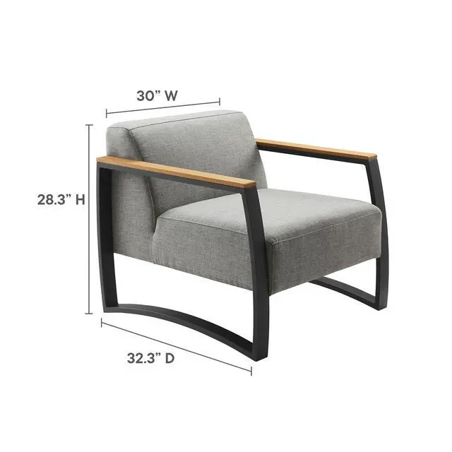 Alt view image 3 of 7 - Sauve Outdoor Patio Aluminum and Fabric Armchair by Modway