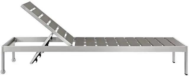 Alt view image 8 of 12 - Shore 2 Piece Outdoor Patio Aluminum Set - Silver Gray