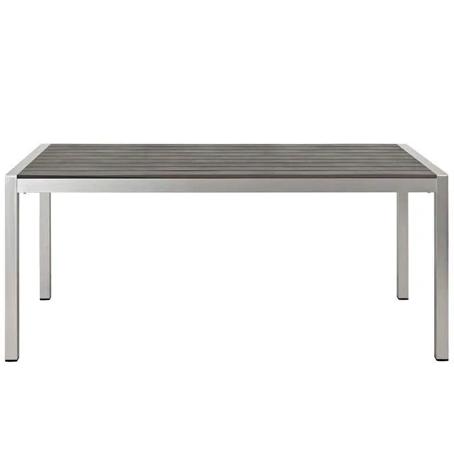 Alt view image 9 of 12 - Shore 3 Piece Outdoor Patio Aluminum Dining Set - Silver Gray