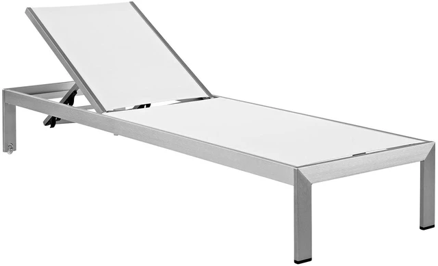 Alt view image 8 of 13 - Shore 3 Piece Outdoor Patio Aluminum Set - Silver White