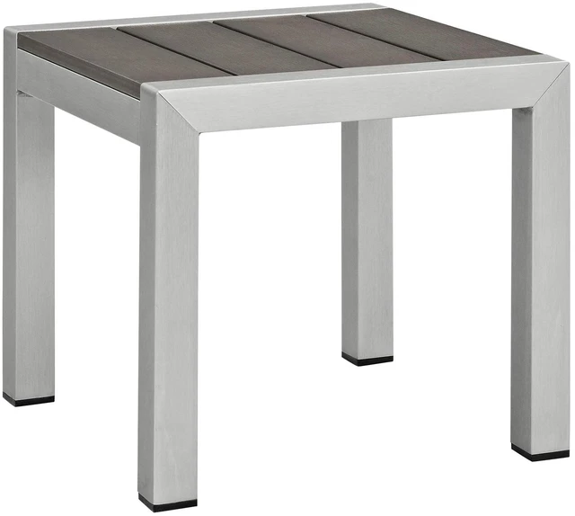 Alt view image 11 of 13 - Shore 3 Piece Outdoor Patio Aluminum Set - Silver White