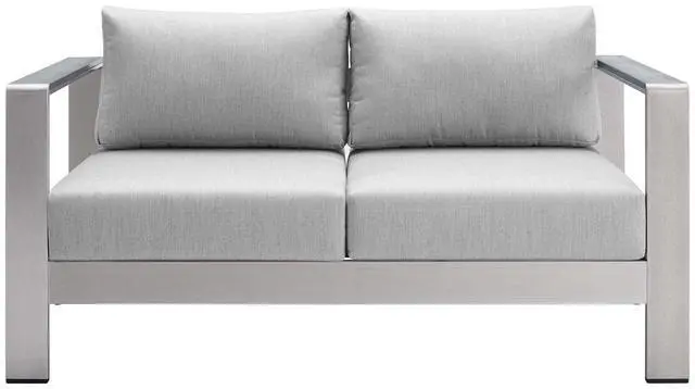 Alt view image 5 of 7 - Shore 3 Piece Sunbrella Fabric Outdoor Patio Aluminum Set by Modway
