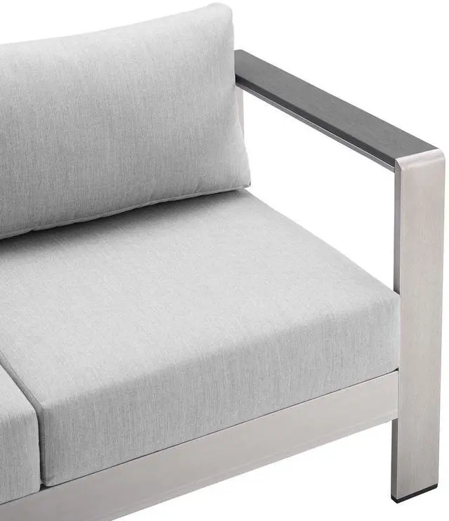 Alt view image 6 of 7 - Shore 3 Piece Sunbrella Fabric Outdoor Patio Aluminum Set by Modway