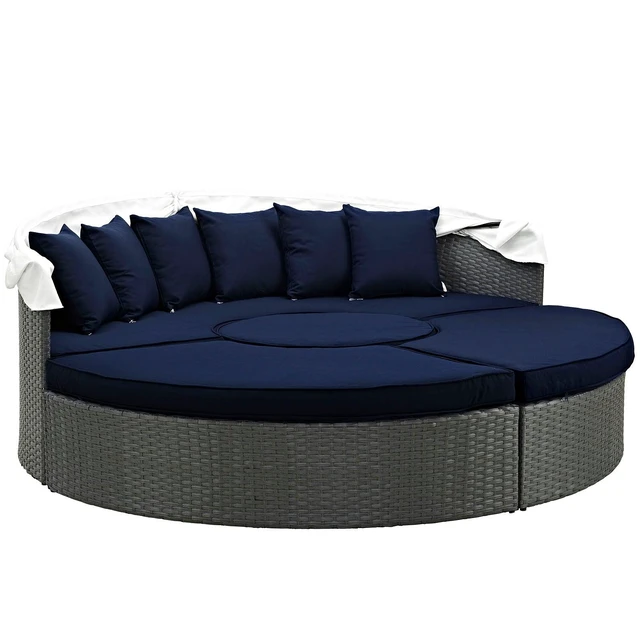 Alt view image 2 of 5 - Sojourn Outdoor Patio Sunbrella Daybed Canvas Navy