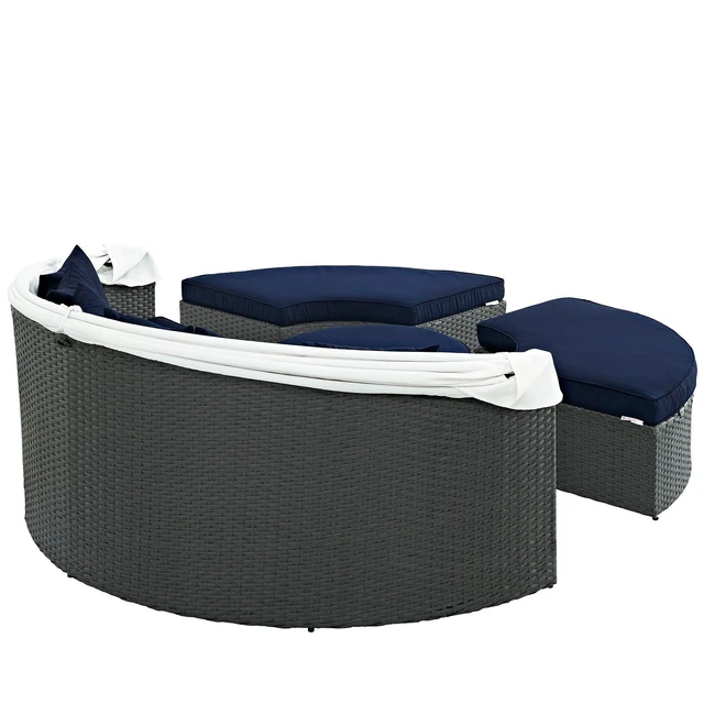 Alt view image 3 of 5 - Sojourn Outdoor Patio Sunbrella Daybed Canvas Navy