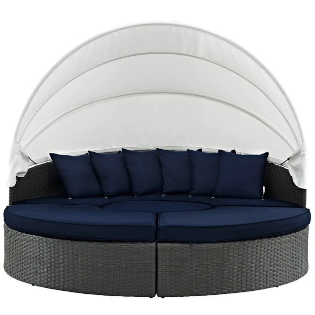 Alt view image 4 of 5 - Sojourn Outdoor Patio Sunbrella Daybed Canvas Navy