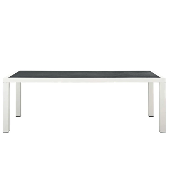 Alt view image 8 of 12 - Stance 90.5" Outdoor Patio Aluminum Dining Table - White Gray