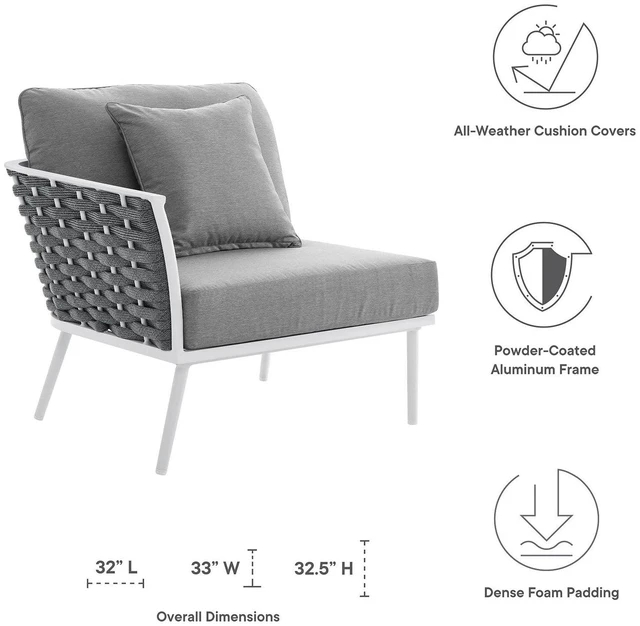 Alt view image 10 of 11 - Stance Outdoor Patio Aluminum Left-Facing Armchair