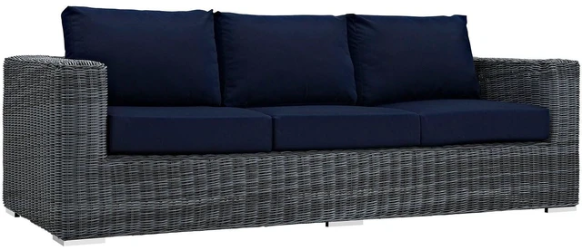Main image of Summon Outdoor Patio Sunbrella Sofa Canvas Navy