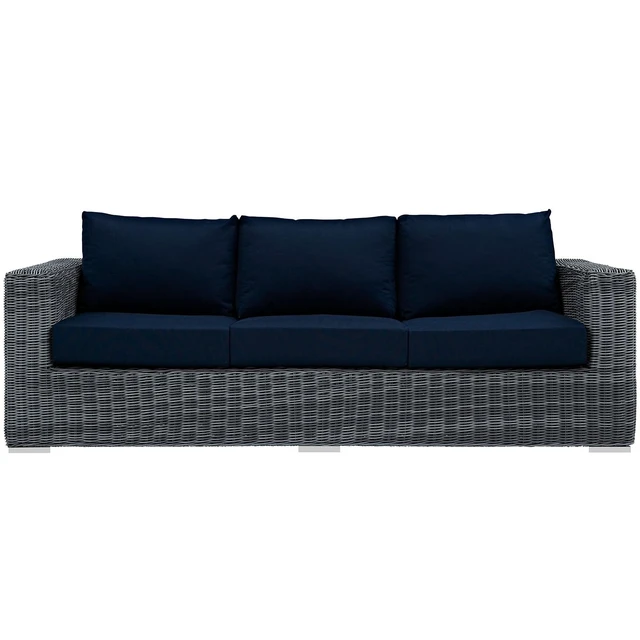 Alt view image 4 of 5 - Summon Outdoor Patio Sunbrella Sofa Canvas Navy